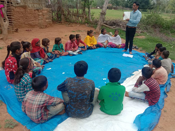 The dilapidated Anganwadi repaired due to the community initiative of Bal Panchayat